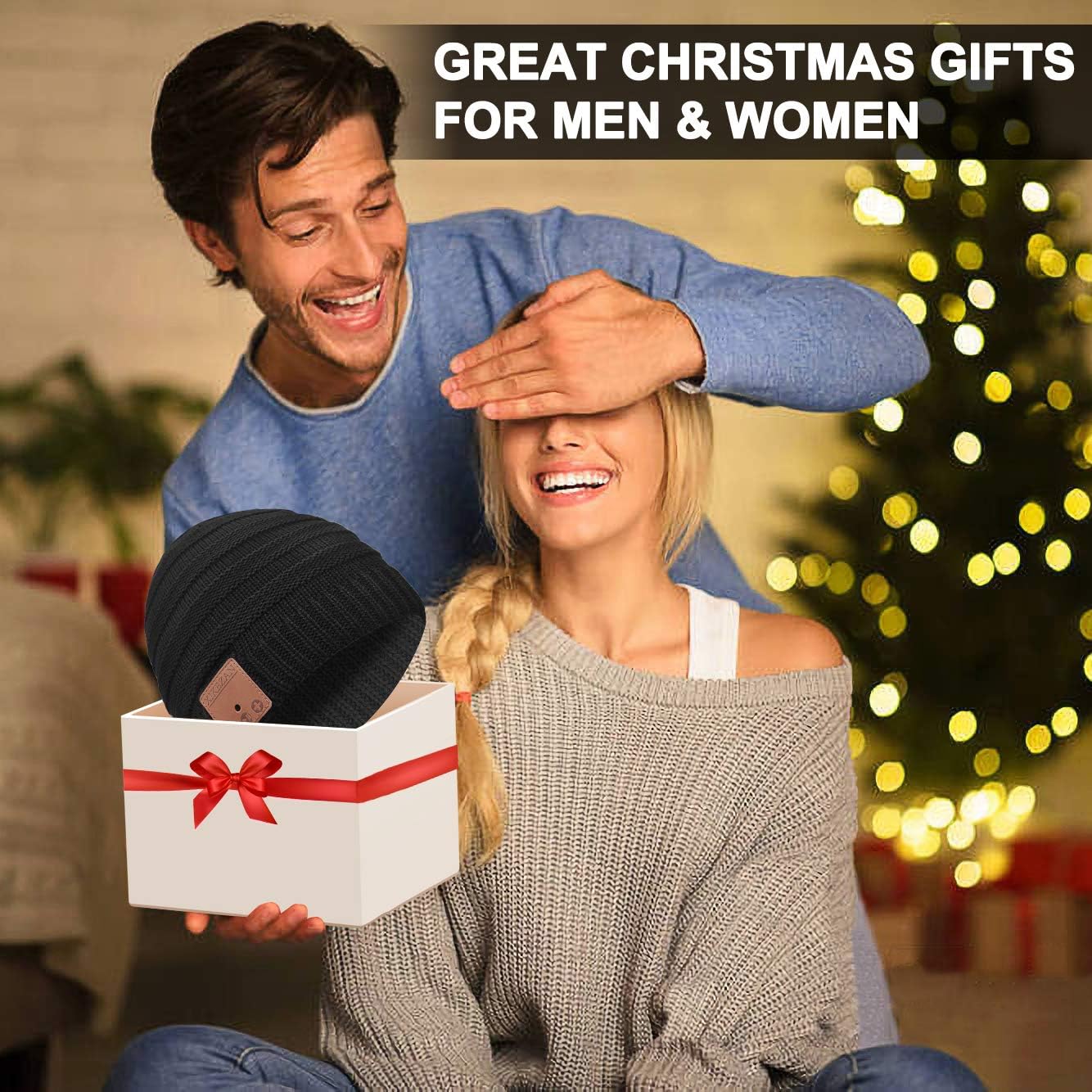 Bluetooth Hat Beanie,Novelty Headwear Christmas Stocking Stuffers Gifts for Men Women Him Her Teen Boy Teen Girl Teenage-5