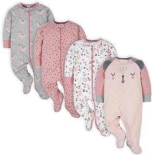 Gerber Baby Girls' 4 Pack Sleep 'N Play Footie