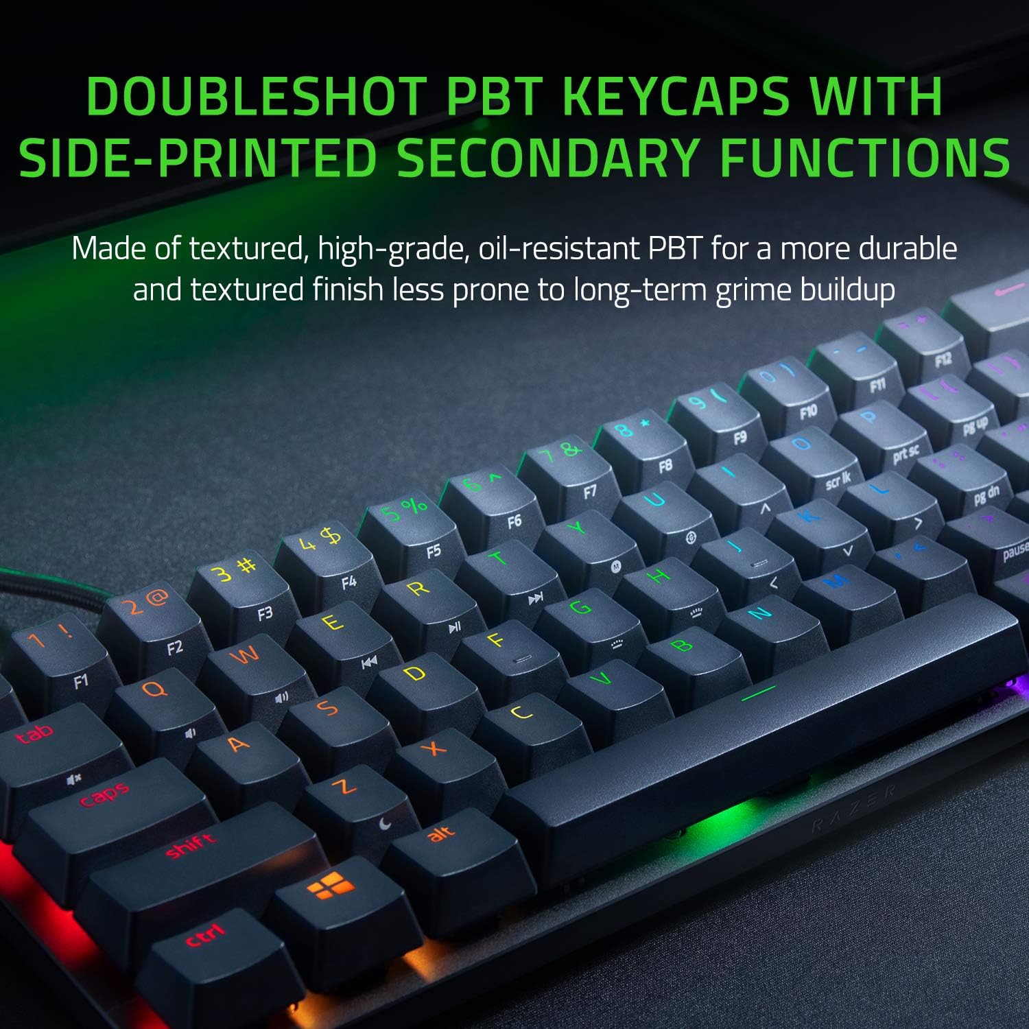 Razer Huntsman Mini 60% Gaming Keyboard: Fast Keyboard Switches - Clicky Optical Switches - Chroma RGB Lighting - PBT Keycaps - Onboard Memory - Snap Tap - Black-2