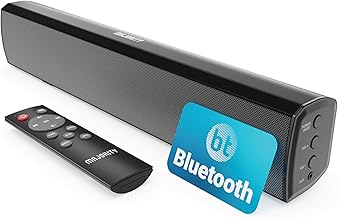 Majority Sound Bar for Smart TV, 50 Watts, 2.0 Bluetooth TV Sound Bar, 15 Inch Home Audio Sound Bars, Small Soundbar for TV and PC | AUX, RCA, Optical, USB | Gaming, Music, Movies - Bowfell Black