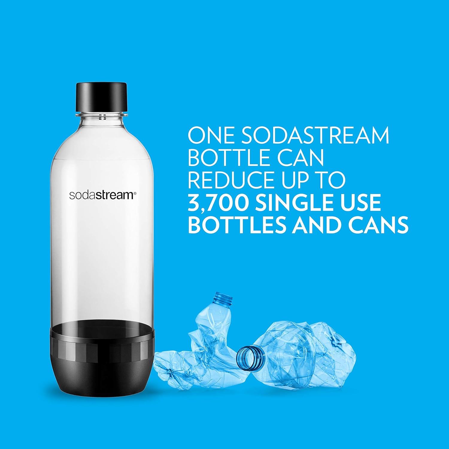 SodaStream Classic Dishwasher Safe 1L Carbonating Bottle, Pack of 2 (Black)-4