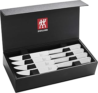 ZWILLING Porterhouse Razor-Sharp Steak Knife Set of 8 with Black Presentation Case, Gift Set, Silver