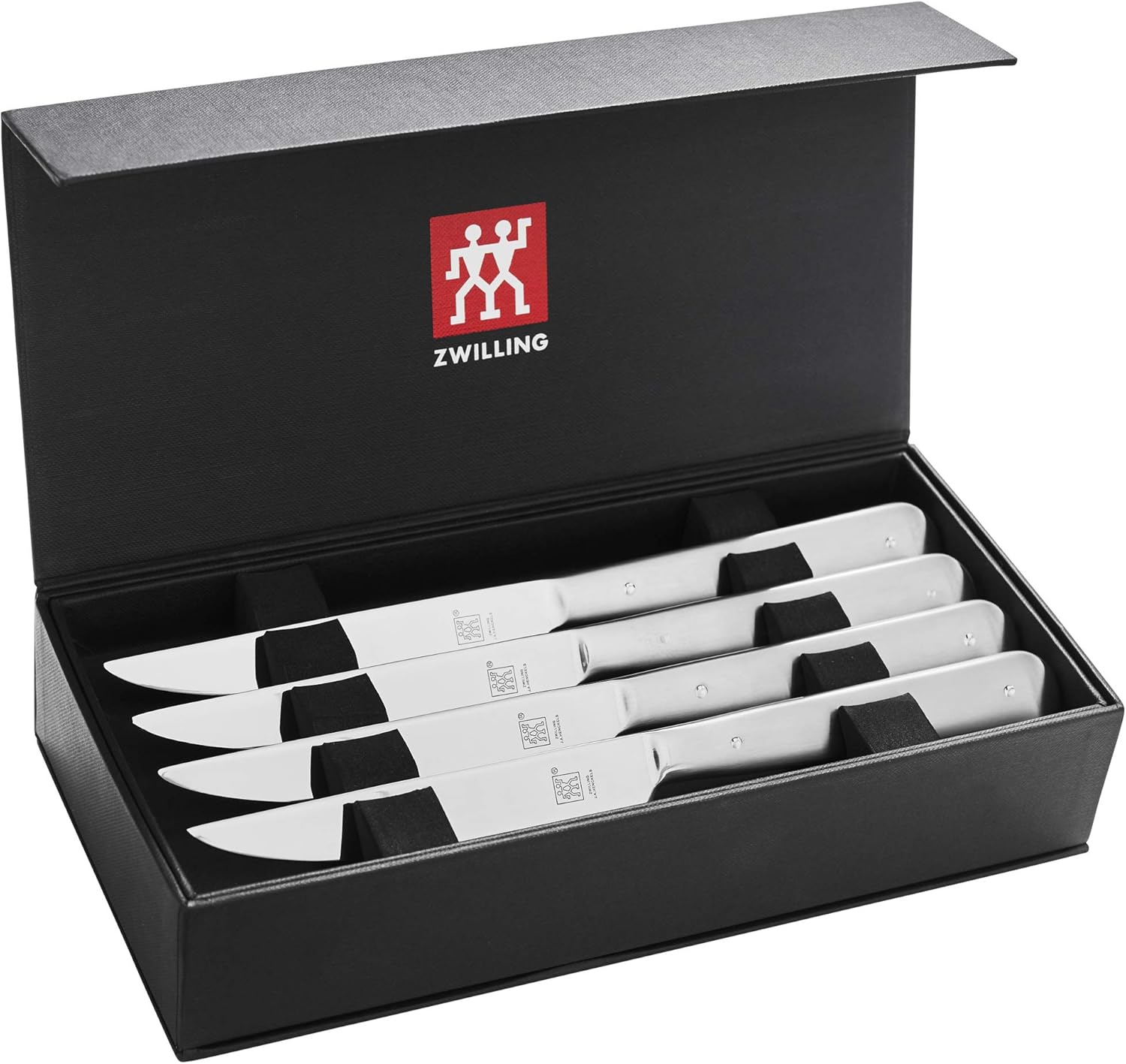 ZWILLING Porterhouse Razor-Sharp Steak Knife Set of 8 with Black Presentation Case, Gift Set, Silver-0