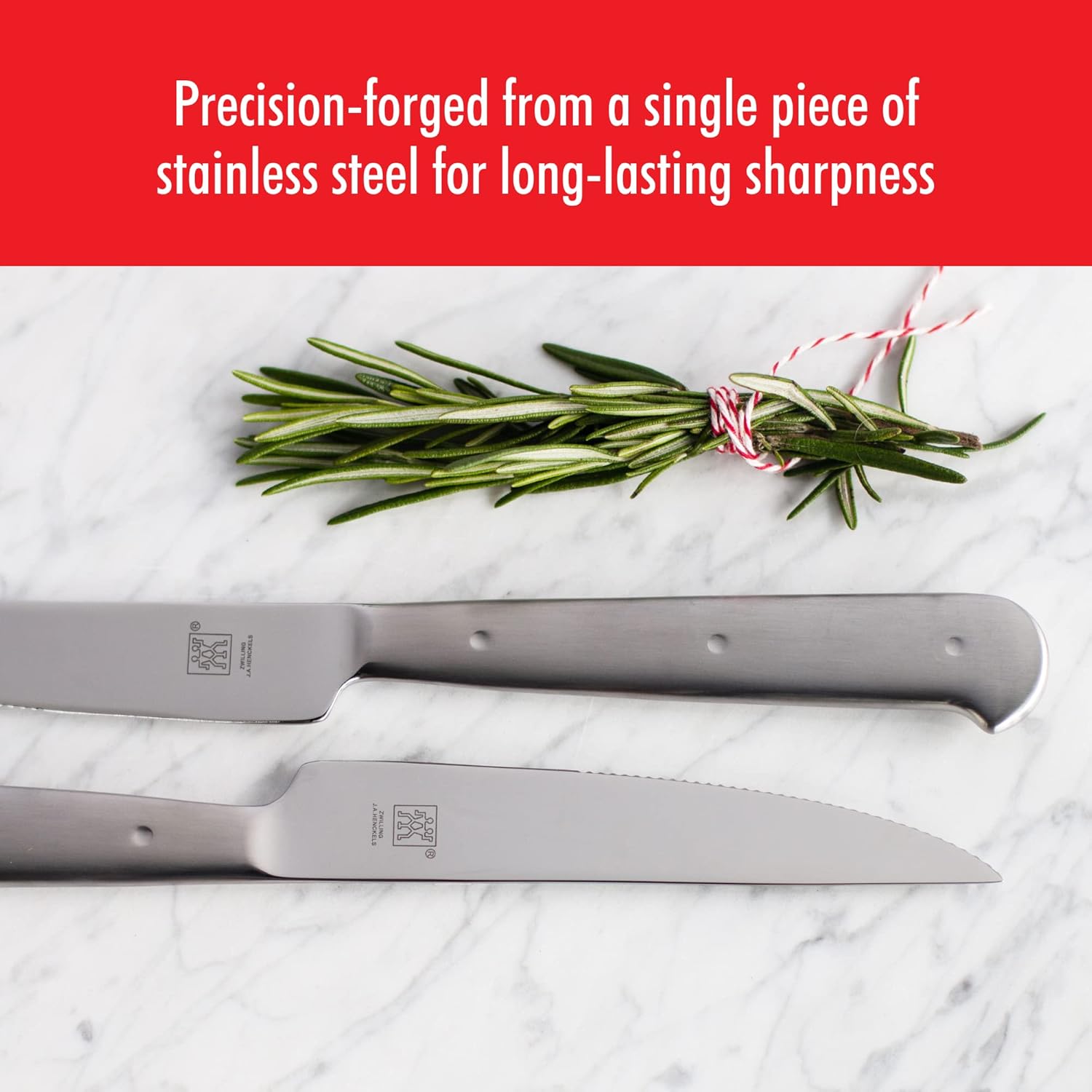 ZWILLING Porterhouse Razor-Sharp Steak Knife Set of 8 with Black Presentation Case, Gift Set, Silver-3