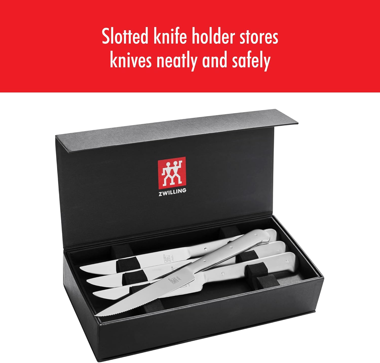 ZWILLING Porterhouse Razor-Sharp Steak Knife Set of 8 with Black Presentation Case, Gift Set, Silver-5