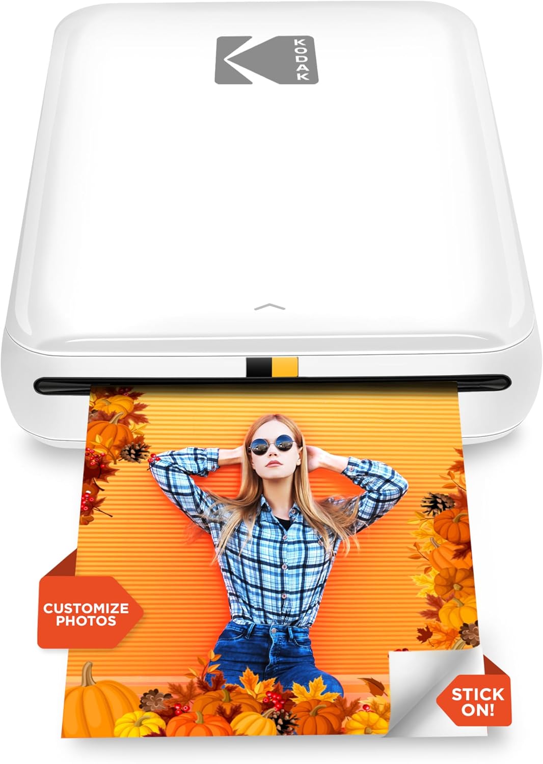 KODAK Step Instant Smartphone Photo Printer - Portable Mini Color Wireless Mobile Printer - Zink 2x3” Sticky-Back Photos - Bluetooth Compatible with iOS & Android Devices - Fun Editing App - White-0