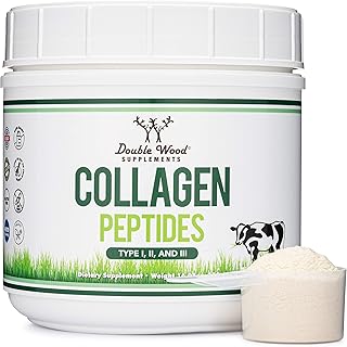 Collagen Peptides Powder - Hydrolyzed Collagen, Keto Safe - 16.08oz - Multi Type 1, 2, and 3 (Grass Fed Bovine Source)(Colageno Hidrolizado) Collagen Supplements for Women and Men by Double Wood