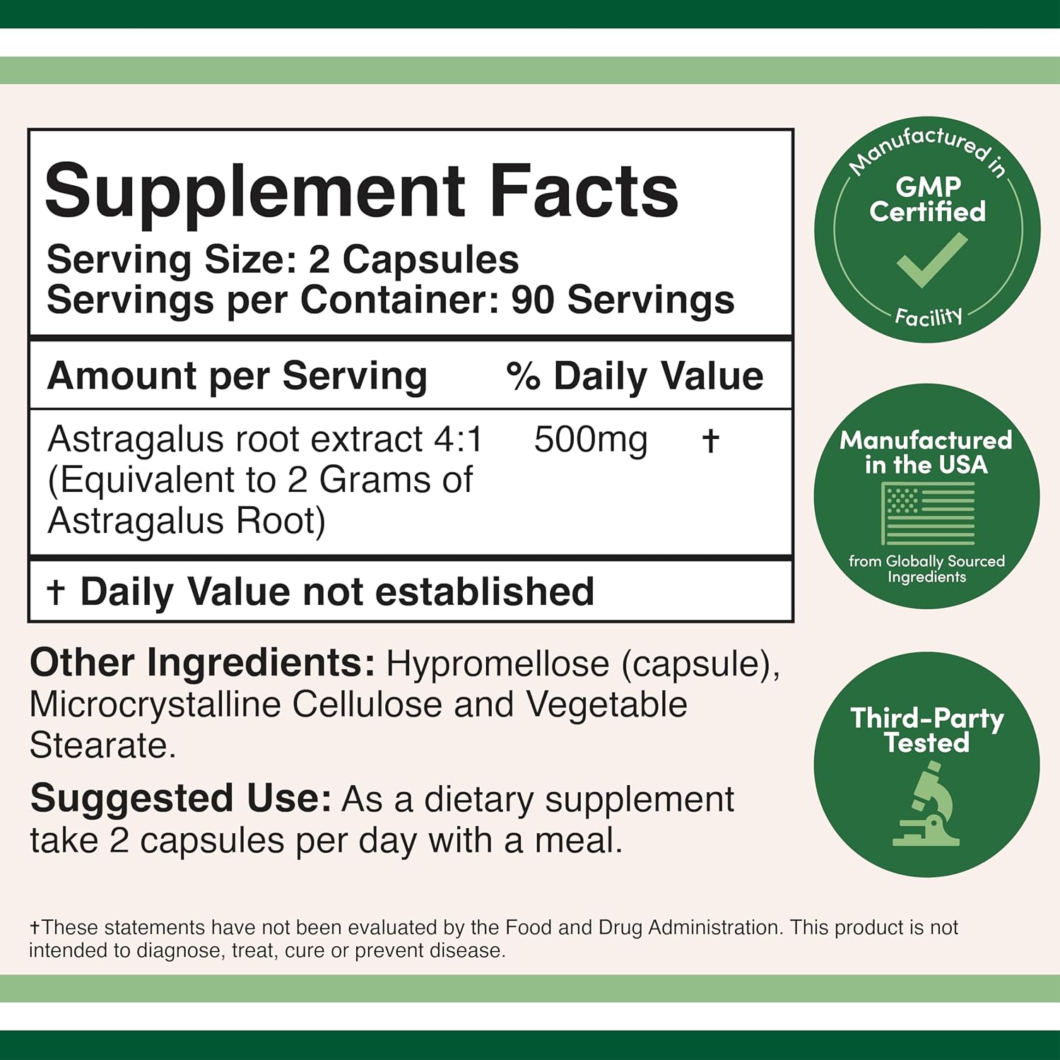 Double Wood Supplements Immune Boosting Astragalus 500mg 180 Capsules - Rich in Flavonoids and Polysaccharides - Non-GMO, Gluten Free, Third Party Tested-1