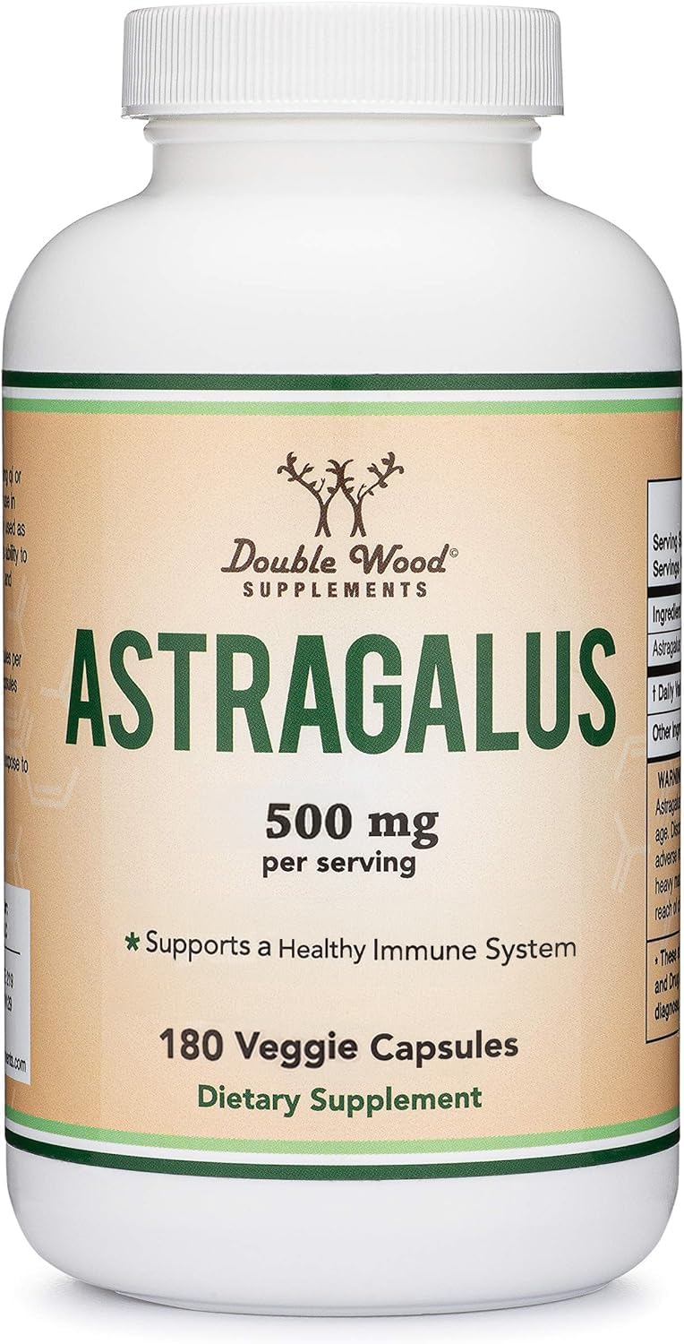 Double Wood Supplements Immune Boosting Astragalus 500mg 180 Capsules - Rich in Flavonoids and Polysaccharides - Non-GMO, Gluten Free, Third Party Tested-3