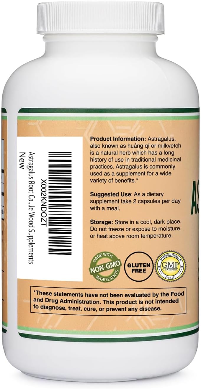 Double Wood Supplements Immune Boosting Astragalus 500mg 180 Capsules - Rich in Flavonoids and Polysaccharides - Non-GMO, Gluten Free, Third Party Tested-4