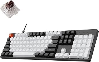 Keychron C2 Full Size 104 Keys Wired Mechanical Gaming Keyboard for Mac Layout, Gateron G Pro Brown Switch/White LED Backlight/Double Shot ABS Keycaps/USB C Computer Keyboard for Windows Laptop