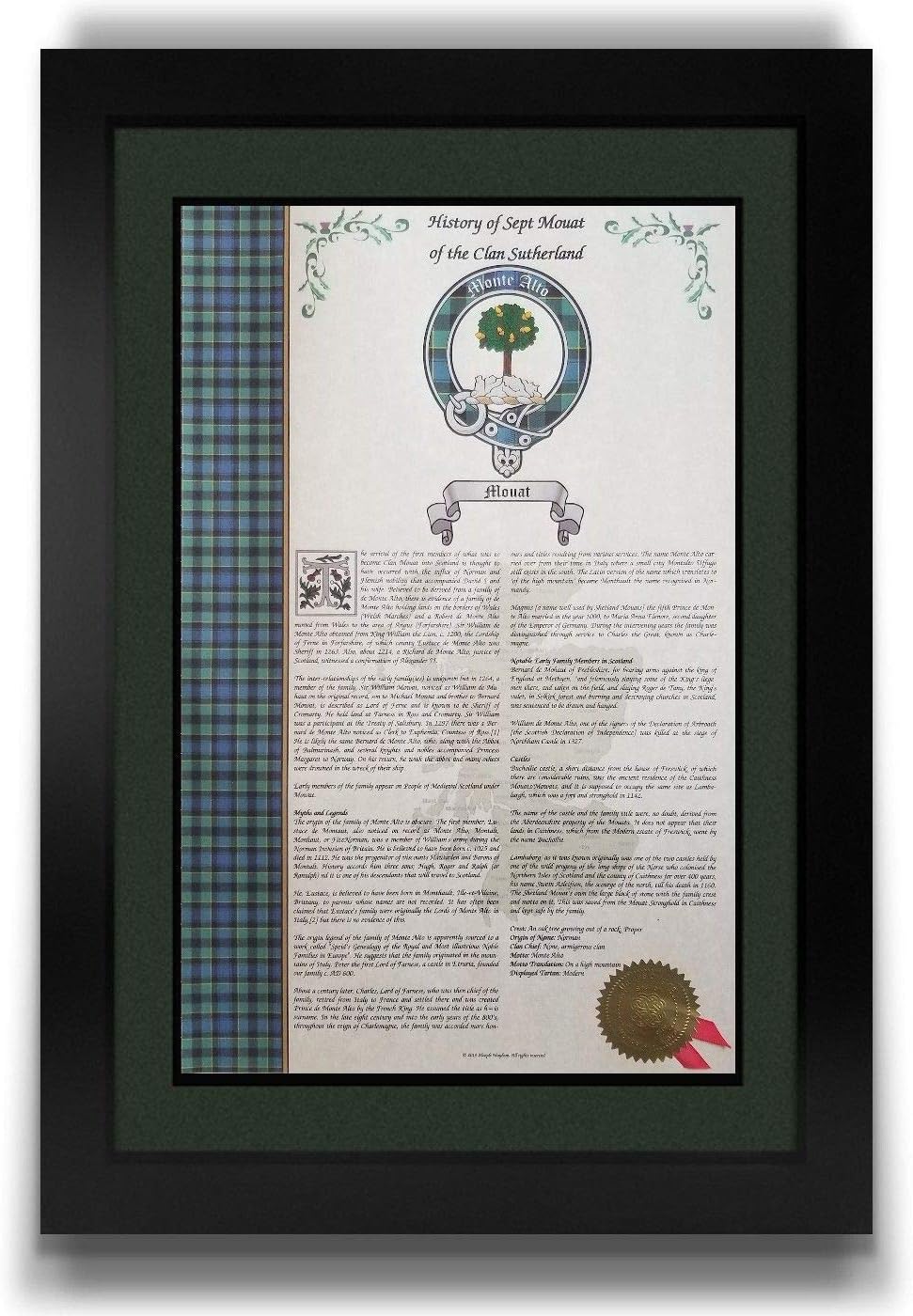 Mr Sweets Allony Scottish Clan & Sept 11x17 History Print - Tartan, Buckle, Crest, Last Name Surname Meaning, Genealogy, Family Tree Research Aid, Roots, Ancestry, Ancestors and Namesakes-2