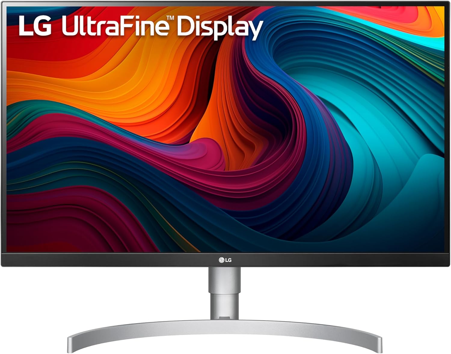 LG UltraFine UHD 27-Inch 4K UHD 2160p Computer Monitor 27UN850-W, IPS with VESA DisplayHDR 400, AMD FreeSync, and USB-C, White,Silver-0