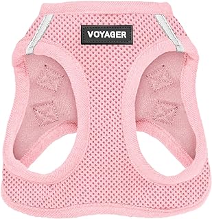 Voyager Step-in Air Dog Harness - All Weather Mesh, Reflective, No Pull Harness for Small, Medium Dogs, Cats - Secure with Hook & Loop Fastener, Buckle, Double D-Rings - Pink, S