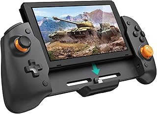 ECHZOVE Switch Controller Grip, Ergonomic Switch Controller with Six-Axis Gyroscope for Gravity Induction, Twin Motor Vibration, Power-Charging Input Port(NOT for Switch OLED)