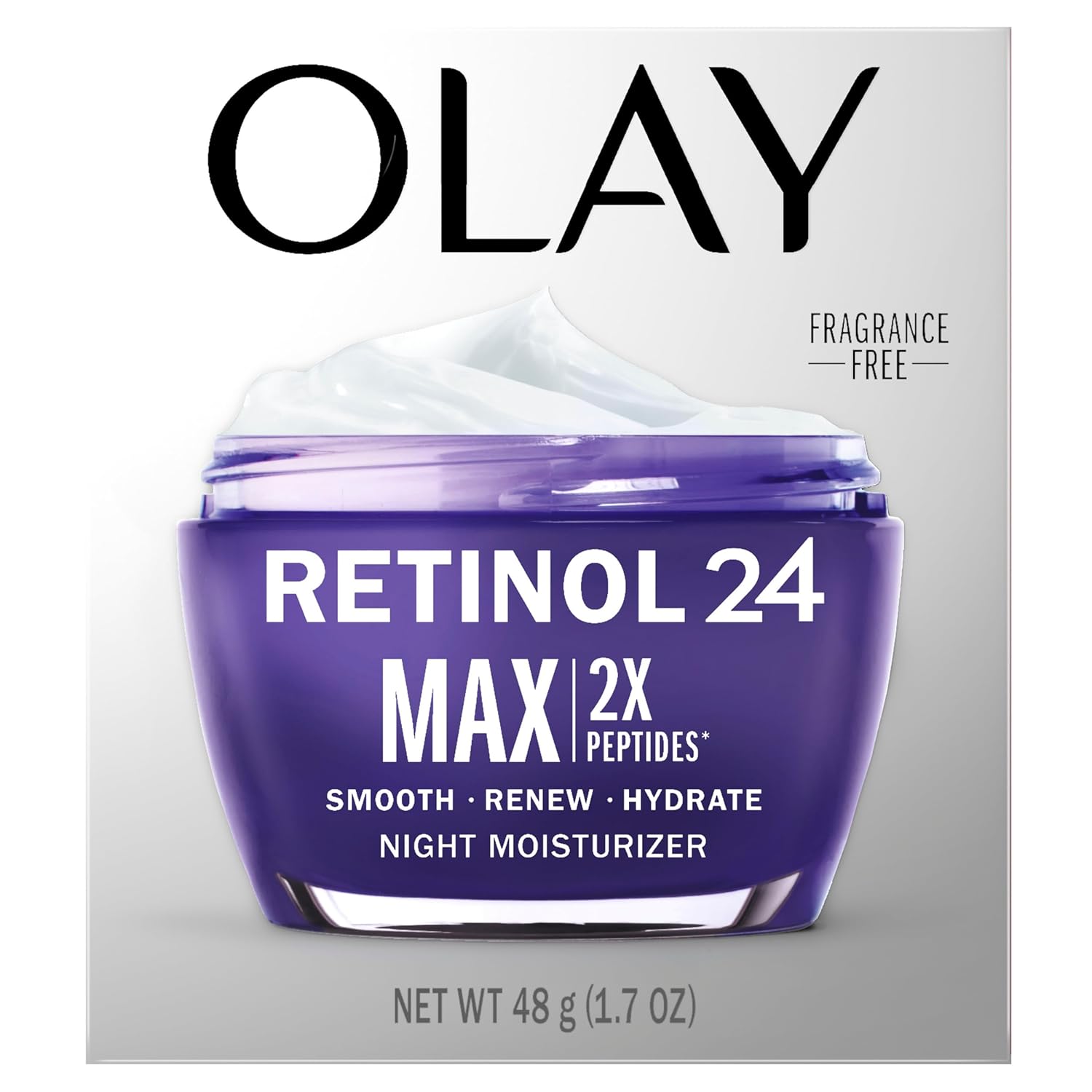 Olay Retinol 24 Max Moisturizer, Retinol Hydrating Night Face Cream, Non Greasy, Fragrance-Free 1.7 oz-7