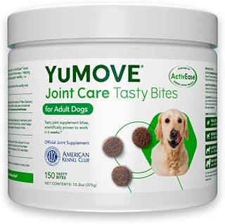 Dog Joint Supplement, Hip and Joint Supplement for Dogs with Glucosamine, Hyaluronic Acid, and Green Lipped Mussel and Omegas, Relief for Dog Hip and Joint Aches and Stiffness, by YuMOVE - 150 Bites