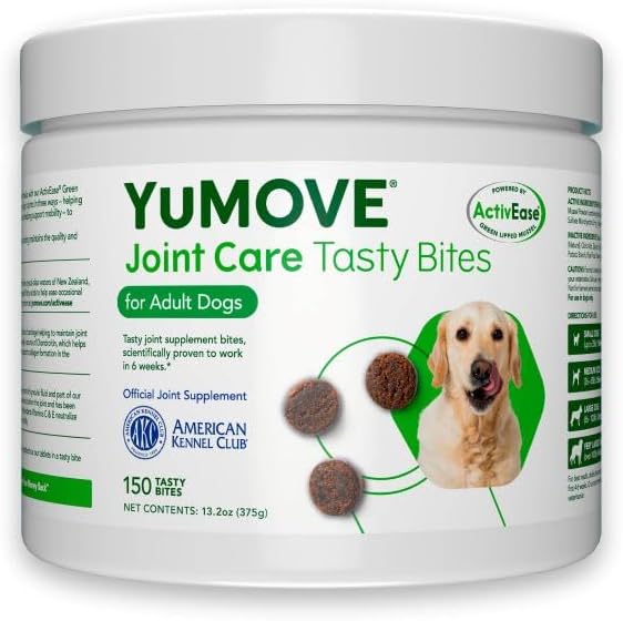 Dog Joint Supplement, Hip and Joint Supplement for Dogs with Glucosamine, Hyaluronic Acid, and Green Lipped Mussel and Omegas, Relief for Dog Hip and Joint Aches and Stiffness, by YuMOVE - 150 Bites-0