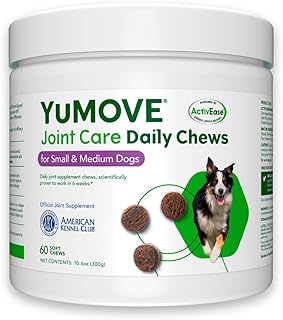 Lintbells YuMOVE Joint Supplement Dog Chews - Contains Glucosamine, Green Lipped Mussel - Natural Relief from Hip Ache, Stiff Joints - 1 Month’s Supply (Small & Medium)