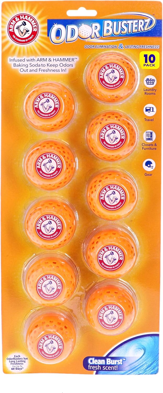 Arm & Hammer Odor Busterz Balls Air Freshener and Odor Eliminator, 10-Piece - Deodorizer, Carpet Fresh, Odor Remover, Pet Fresh-0