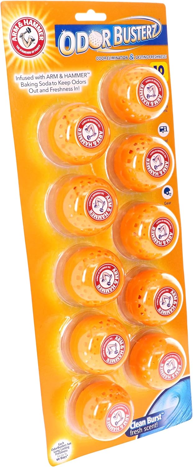 Arm & Hammer Odor Busterz Balls Air Freshener and Odor Eliminator, 10-Piece - Deodorizer, Carpet Fresh, Odor Remover, Pet Fresh-1