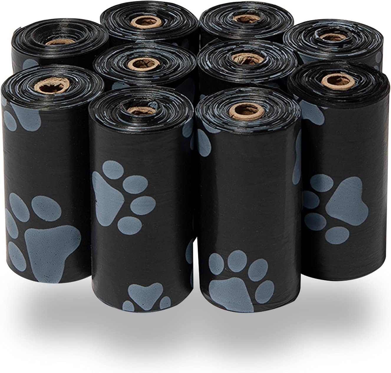 Best Pet Supplies Dog Poop Bags (150 Bags) for Waste Refuse Cleanup, Doggy Roll Replacements for Outdoor Puppy Walking and Travel, Leak Proof and Tear Resistant, Thick Plastic - Black-0