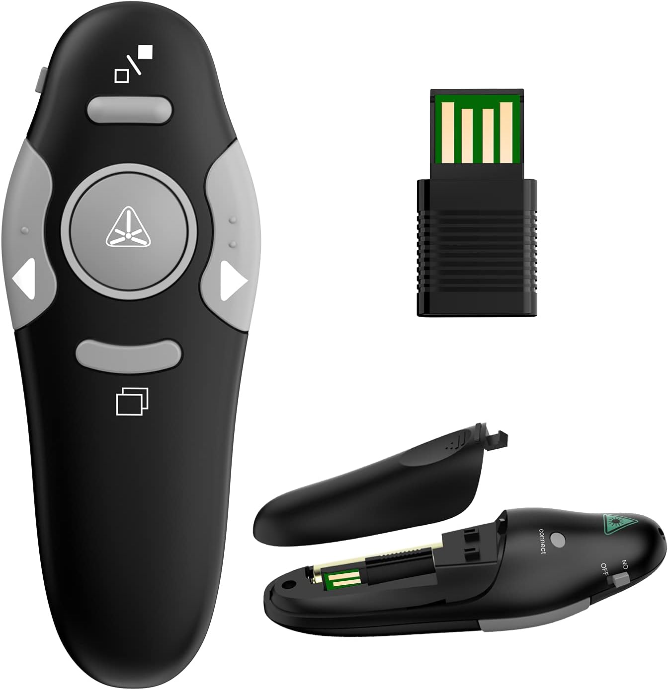 QUI Presentation Clicker Wireless Presenter Remote Clicker for PowerPoint Presentation Remote, PPT PowerPoint Clicker Slide Clickers for Mac/Windows/Linux, Computer/Laptop, Google Slide/PPT/Keynote-0