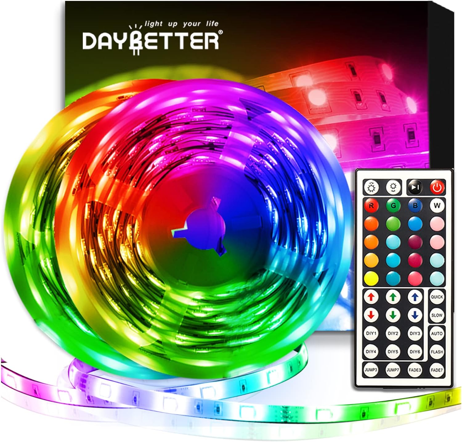 DAYBETTER Led Strip Lights 32.8ft Kit with Remote and Power Supply Color Changing-0