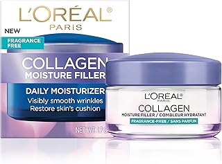 L'Oreal Paris Collagen Daily Face Moisturizer, Reduce Wrinkles, Face Cream, Fragrance Free 1.7 oz