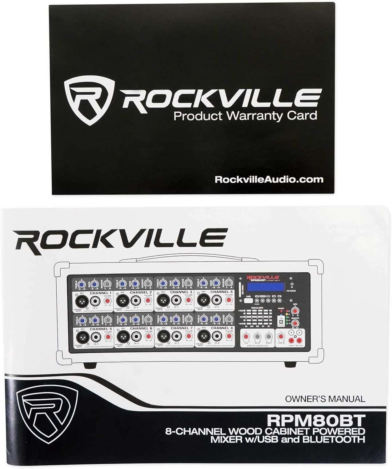 Rockville, 8 RPM80BT 2400w Powered 8 Channel Mixer/Amplifier w/Bluetooth/EQ/Effects-7