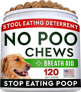 STRELLALAB No Poo Treats - No Poop Eating for Dogs - Coprophagia Stool Eating Deterrent - Digestive Enzymes - Gut Health & Immune Support - Stop Eating Poop - 120ct