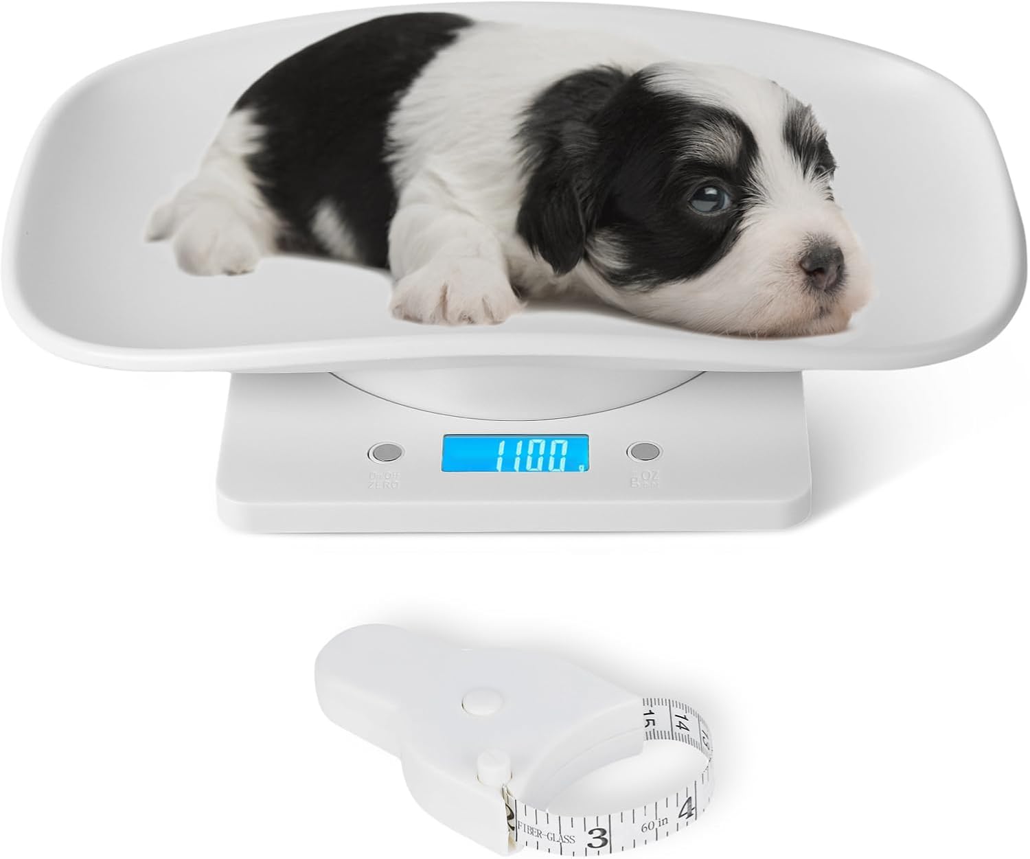 Digital Pet Scale, Multi-Function LCD Scale Digital Weight with Height Tray Measure Accurately, Perfect for Puppy/Kitten/Hamster/Hedgehog/Food, Capacity up to 22 lb, Length 11inch-0