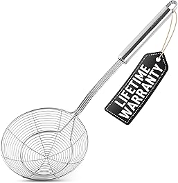 Zulay Kitchen Zulay Kitchen Premium Spider Strainer Stainless Steel - Spider Kitchen Utensil with Premium Ergonomic Handles for Easy Use - Easy to Clean - Perfect for at Home Cooks & Chefs - 15.4”