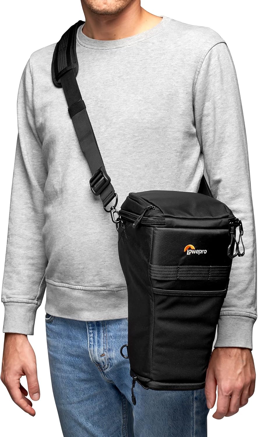 Lowepro ProTactic TLZ 75 AW DSLR toploader - Expand to Hold up to 24-70mm f/2.8 and Lens Hood with Portrait Grip - Camera Gear to Personal belongings - for DSLR Like Canon 5D, Black - LP37279-PWW-9