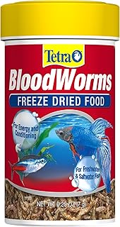 Tetra BloodWorms 0.25 Oz, Freeze-Dried Food for Freshwater and Saltwater Fish, Seafood (Pack of 1)