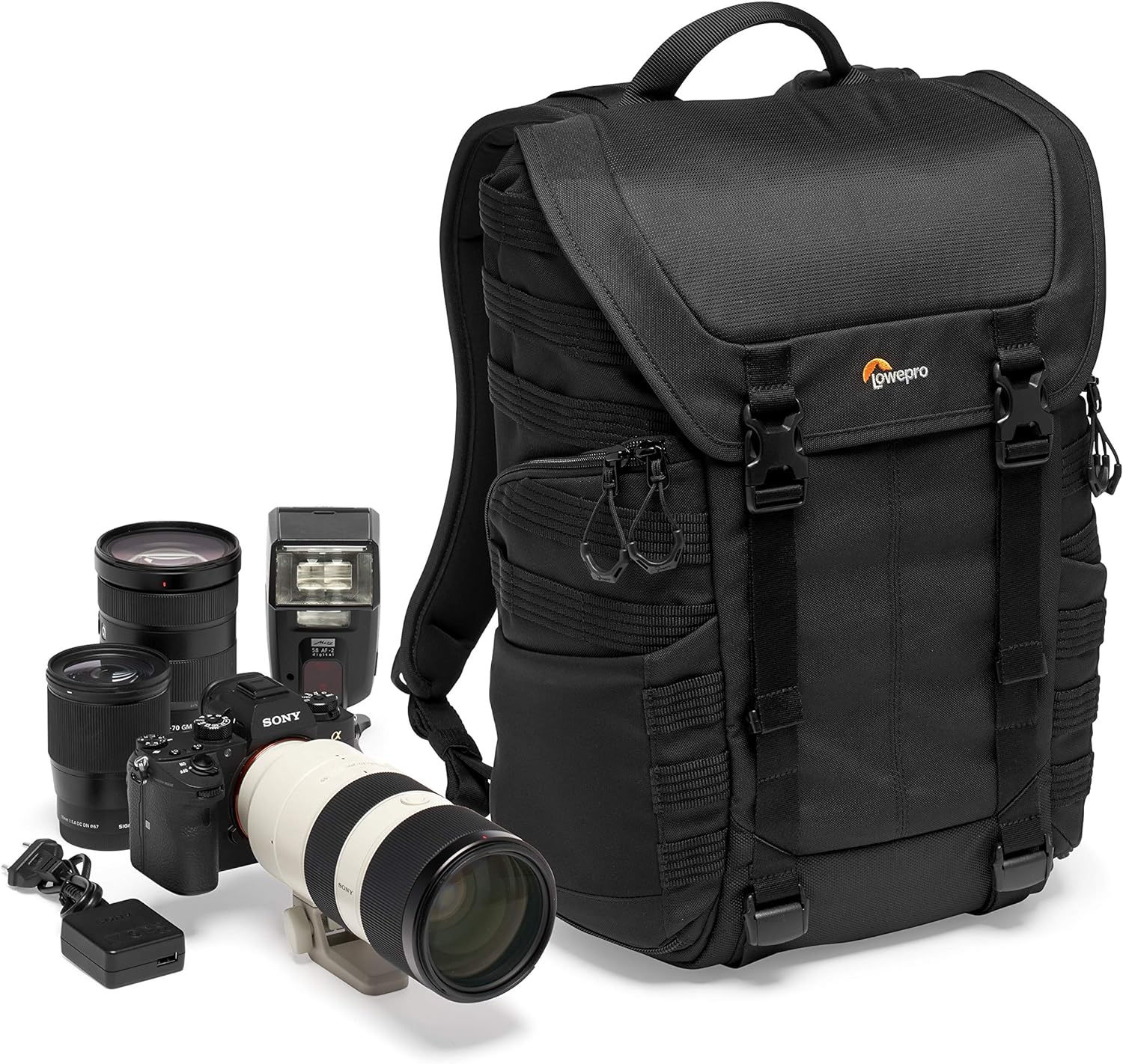 Lowepro ProTactic BP 300 AW II Mirrorless and DSLR Backpack - with QuickShelf Divider System - Camera Gear to Personal belongings - for Mirrorless Like Sony Apha9 - LP37265-PWW-0