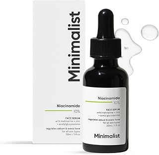 Minimalist 10% Niacinamide Face Serum for Acne Control & Oil Balancing with Zinc | Pore Minimizer for Face | Clears Acne Marks & Blemishes for Even Skin Tone | For Women & Men | 1 Fl Oz / 30 ml