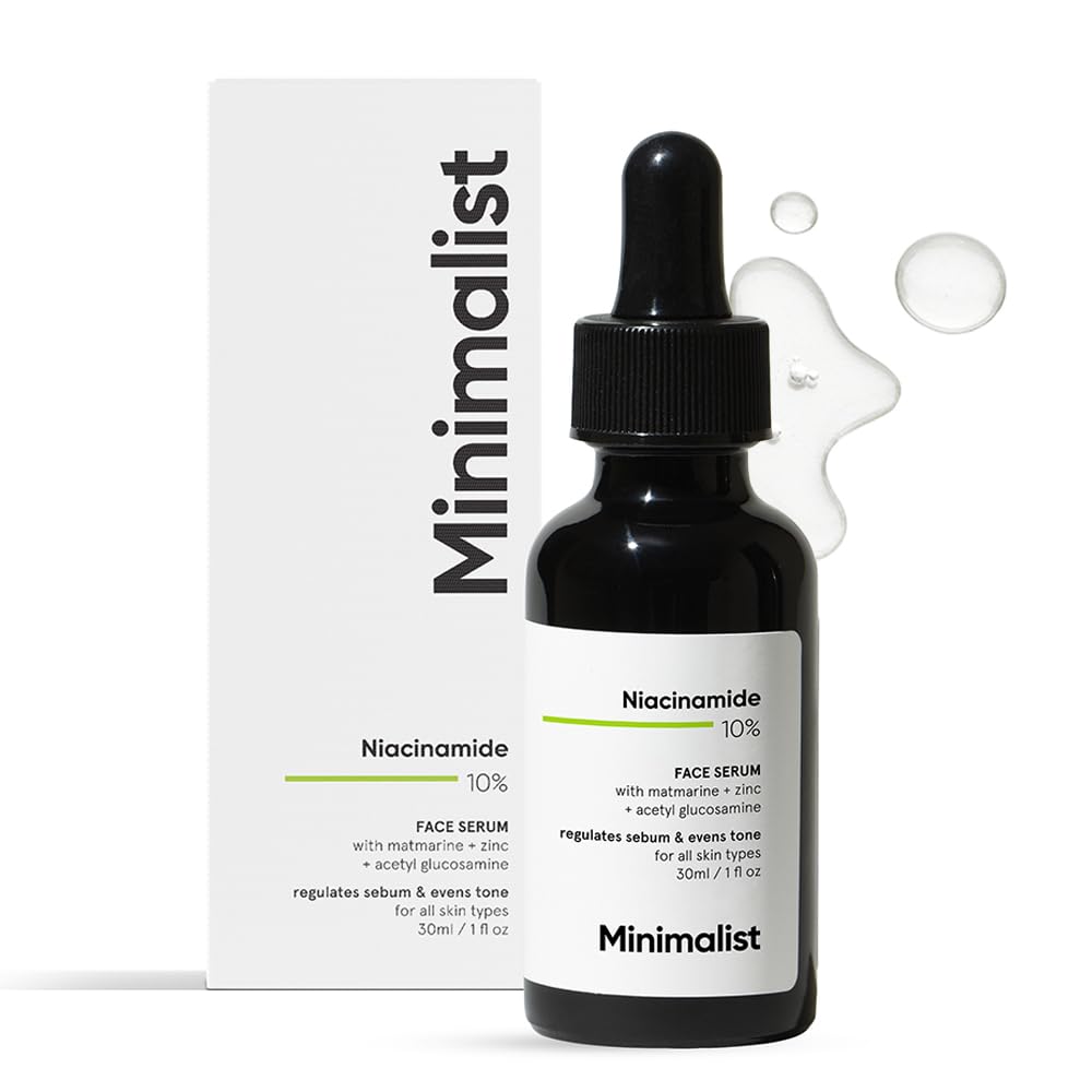 Minimalist 10% Niacinamide Face Serum for Acne Control & Oil Balancing with Zinc | Pore Minimizer for Face | Clears Acne Marks & Blemishes for Even Skin Tone | For Women & Men | 1 Fl Oz / 30 ml-0