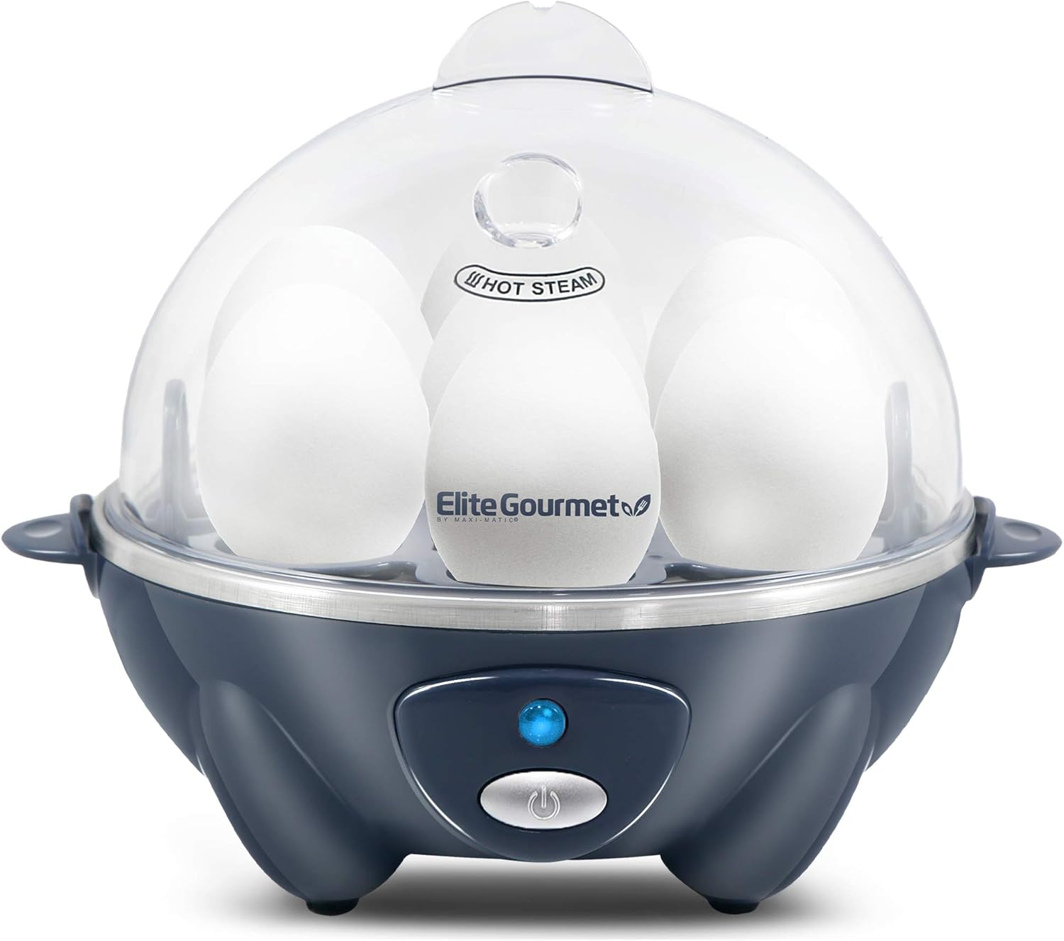 Elite Gourmet Easy Electric 7 Egg Capacity Soft, Medium, Hard-Boiled Cooker Poacher, Scrambled, Omelet Maker with Auto Shut-Off and Buzzer, BPA Free-0