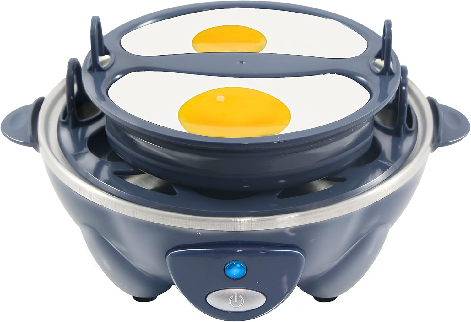 Elite Gourmet Easy Electric 7 Egg Capacity Soft, Medium, Hard-Boiled Cooker Poacher, Scrambled, Omelet Maker with Auto Shut-Off and Buzzer, BPA Free-1