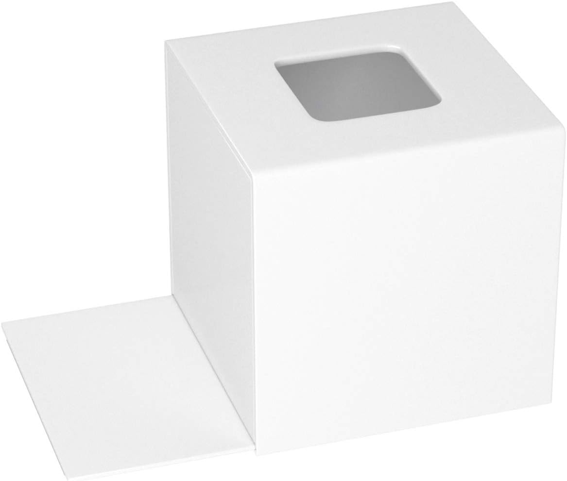 HIIMIEI Acrylic Tissue Box Cover 5.4x5.4x5.4'' Tissue Holder Napkin Dispenser for Home Office Restaurant-White-6