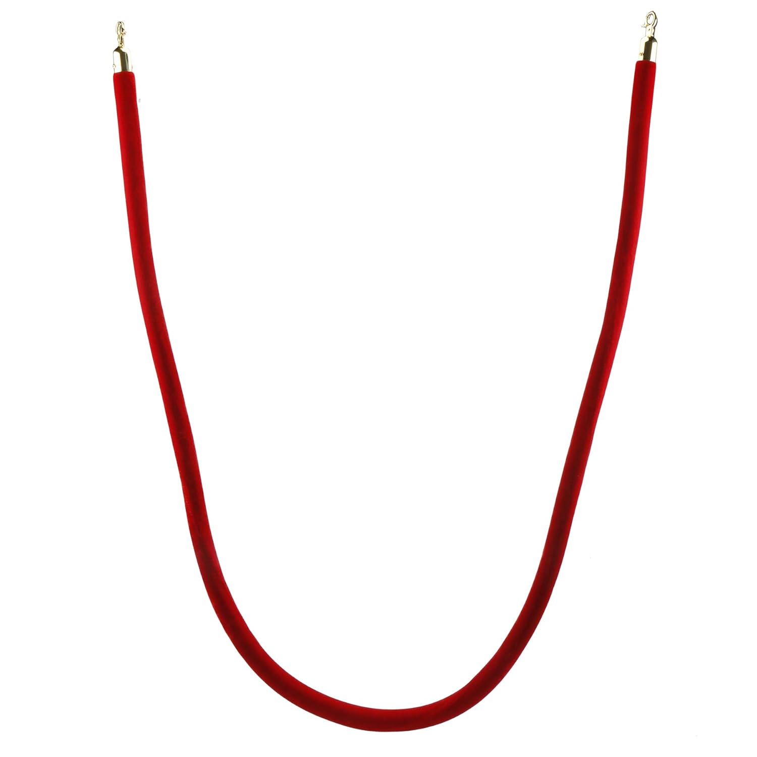 8 Feet Velvet Stanchion Rope, Stanchion Queue Barrier Rope Velvet Rope, Crowd Control Rope Barrier, with Mirror Polished Hooks (Red)-4