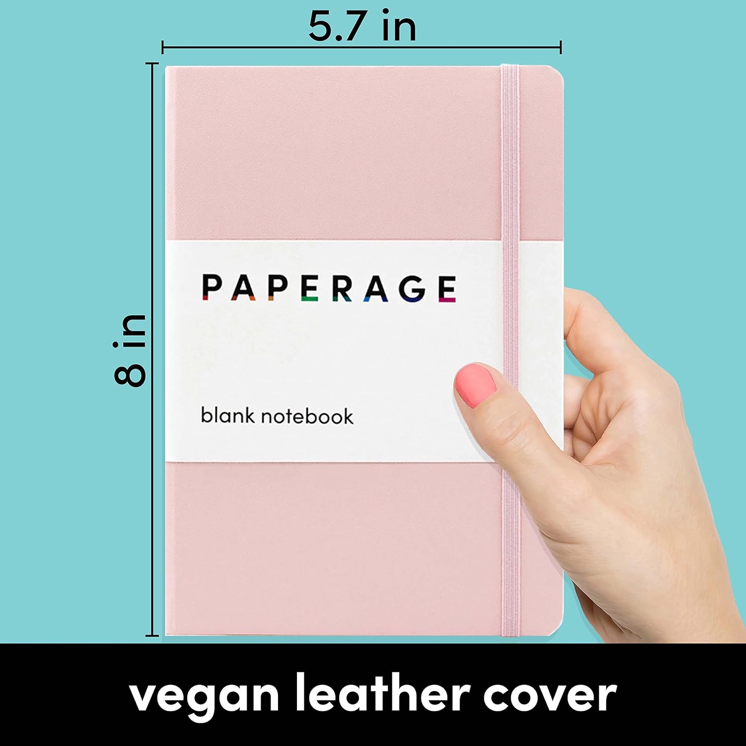 PAPERAGE Blank Journal Notebook, (Blush), 160 Pages, Medium 5.7 inches x 8 inches - 100 GSM Thick Paper, Hardcover-1