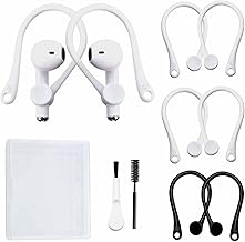 3 Pairs Ear Hooks for AirPods 1 & 2 & 3 and AirPods Pro, Professional Anti-Drop Silicone Earbuds Tips Hook Compatible with Apple AirPods 1 & 2 & 3 and AirPods Pro(2Pairs White +1pair Black)