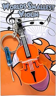 MunnyGrubbers - Original World's Smallest Violin Toy Keychain With Playable Sad Music - Tiny Mini Violin Keychain with Sound