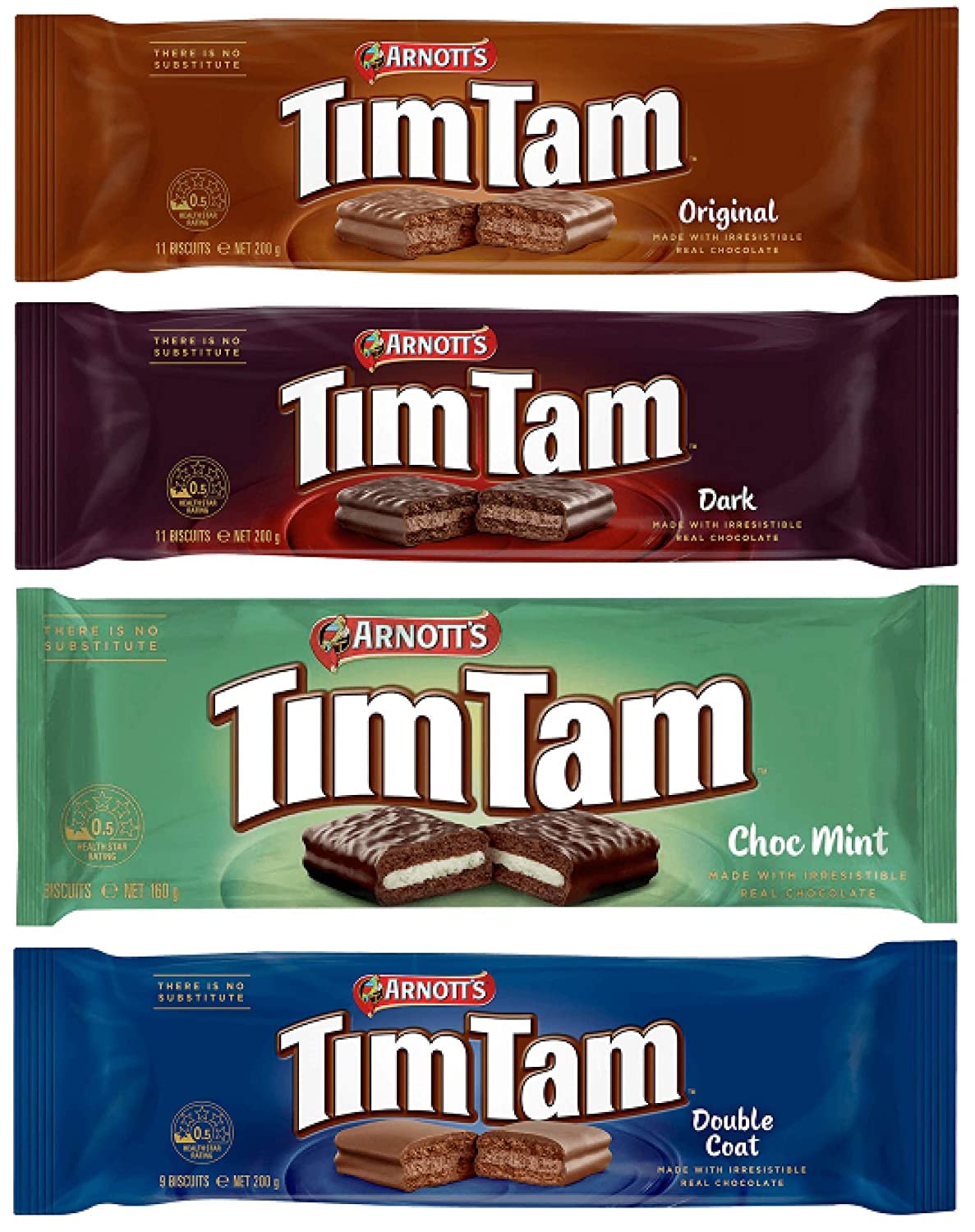 Tim Tam - CLASSIC COLLECTION - (Original, Dark Chocolate, Choc Mint, Double Coat) | 4 pack | Made in and Imported from Australia in Eco Friendly Packaging crafted by Delia Creations-0