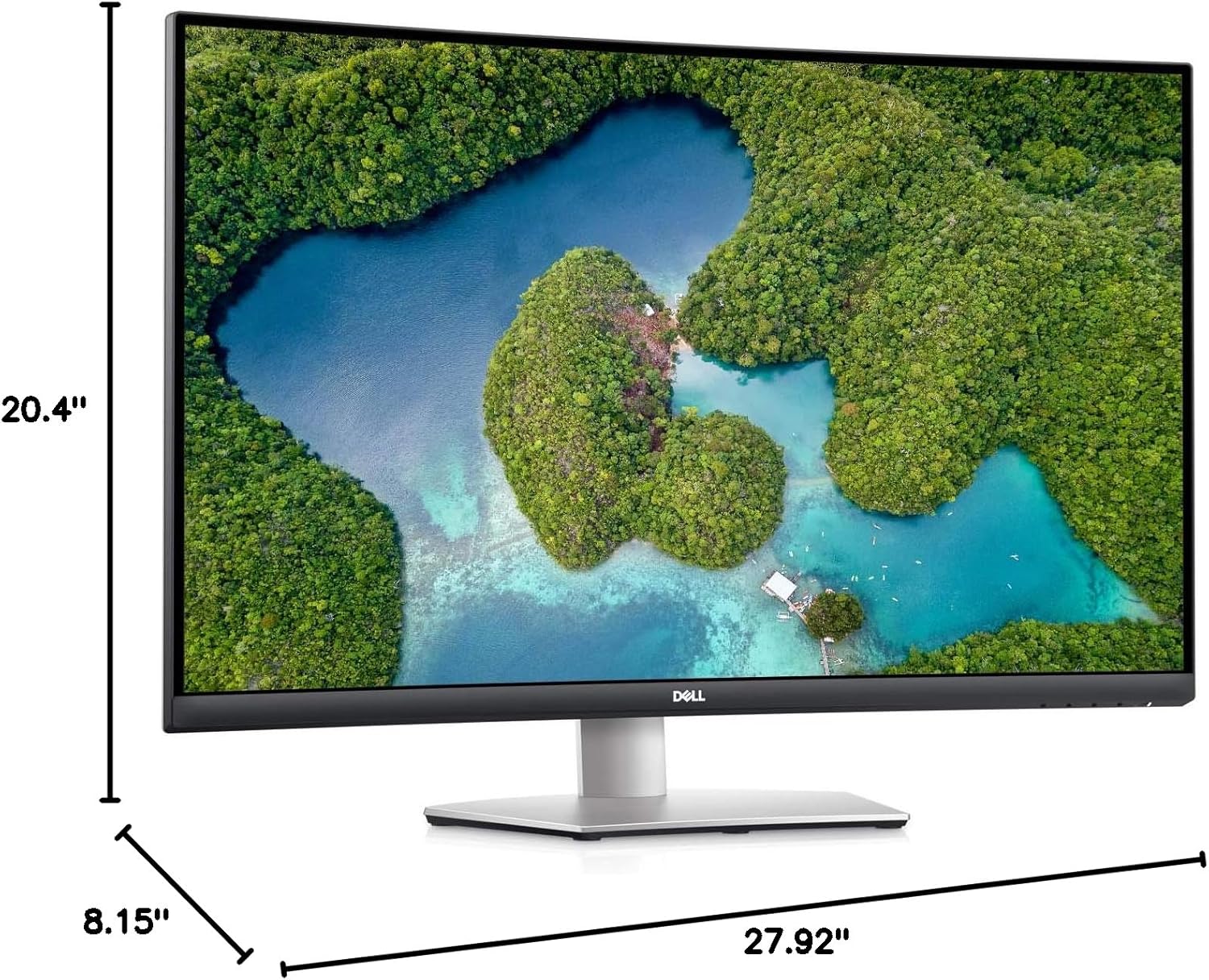 Dell S3221QS 32 Inch Curved 4K UHD (3840 x 2160), VA Ultra-Thin Bezel Monitor, 60Hz, 4MS Response Time, 90% DCI-P3, 99% sRGB, AMD FreeSync, HDMI, DisplayPort, Built in Speakers, VESA Certified, Silver-10