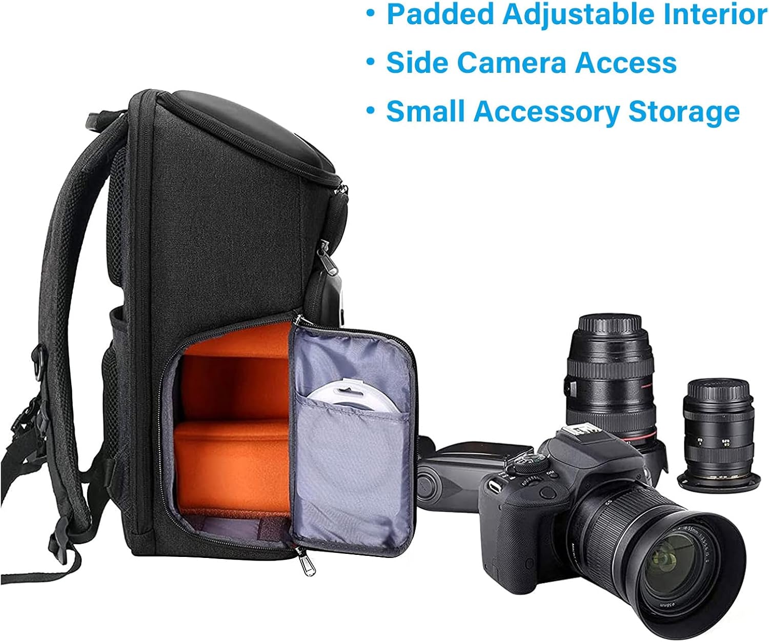 MOSISO Camera Backpack,DSLR/SLR/Mirrorless Photography Waterproof 17.3 inch Camera Bag with Front Hard Shell&Laptop Compartment&Tripod Holder&Rain Cover Compatible with Canon/Nikon/Sony, Space Gray-3