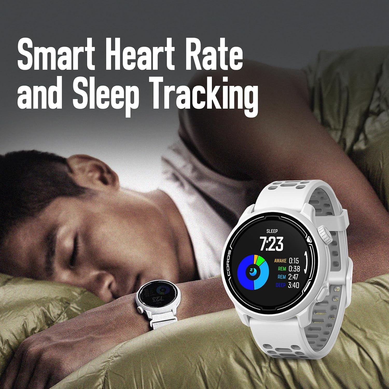 COROS PACE 2 Sport Watch GPS Heart Rate Monitor, 20 Days Long Battery Life, Barometer, Lightweight, Strava, Training Plan, Navigation, Sleep Track, Swim, Bike, Run, Strength, Treadmill-White Silicone-7