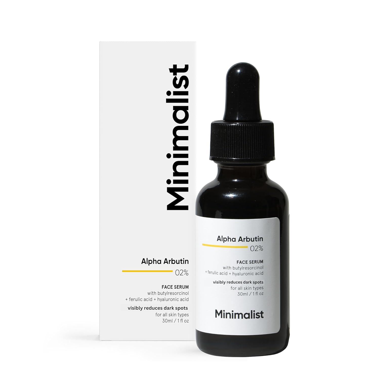 Minimalist 2% Alpha Arbutin Serum for Removing Pigmentation, Acne Marks, Dark Spots, Tanning & Blemishes | For Brighter & Even Tone | For Women & Men | 1 Fl Oz / 30 ml-0